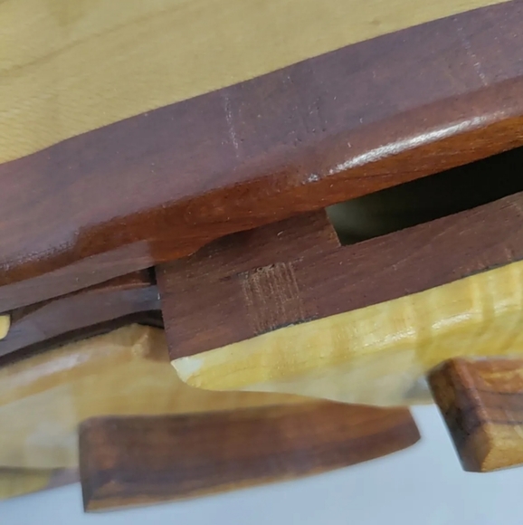 Handcrafted Walnut & Birch Wooden Bandsaw Keepsake Jewelry Box - Picture 12 of 12